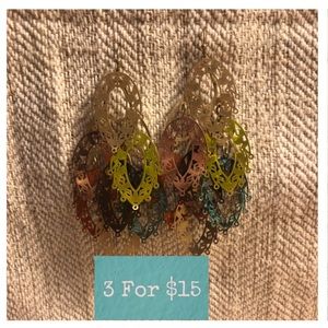Cascading Multi Color Earrings